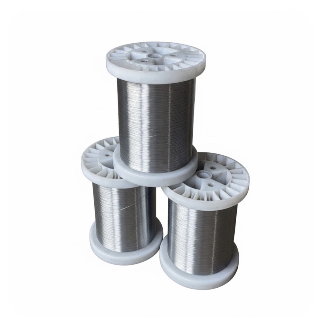 Fil d’acier inoxydable recuit sur bobines, utilisé pour tisser du fil métallique en acier inoxydable.