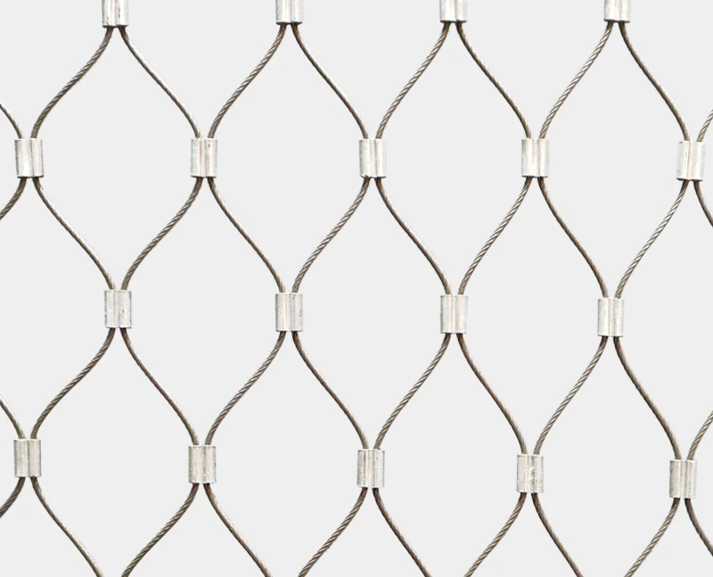 C&acirc;ble en acier inoxydable, maille &agrave; virole en Al