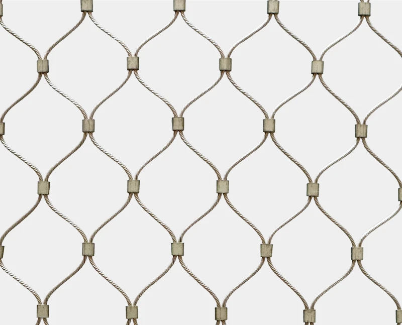 C&acirc;ble en acier inoxydable, maille de virole en cuivre &eacute;tam&eacute;
